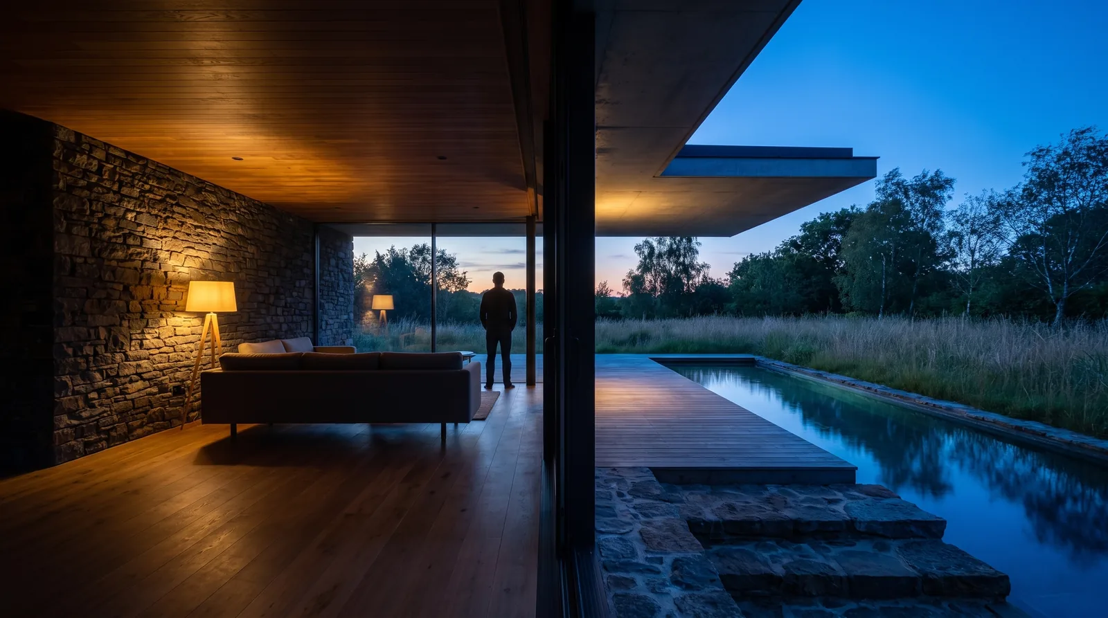 inside · blue hour