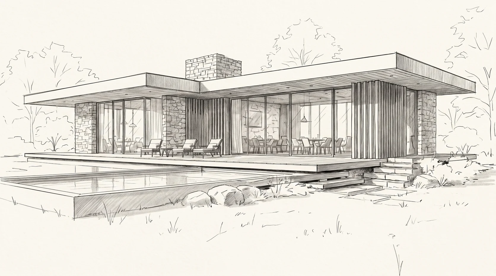 pencil drawing of the house, the way every project can show it